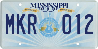 MS license plate MKR012