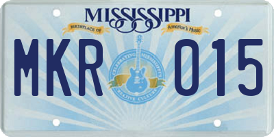 MS license plate MKR015