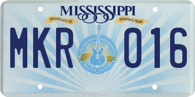 MS license plate MKR016