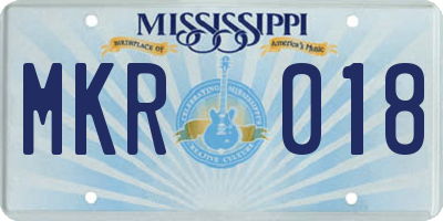 MS license plate MKR018