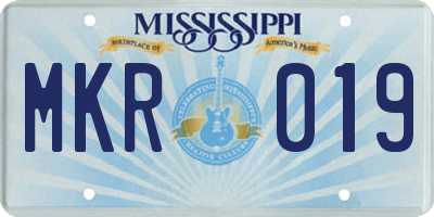 MS license plate MKR019