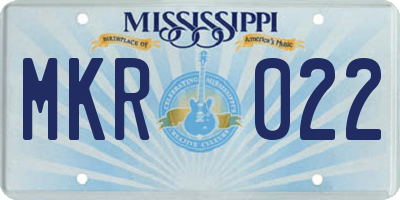 MS license plate MKR022