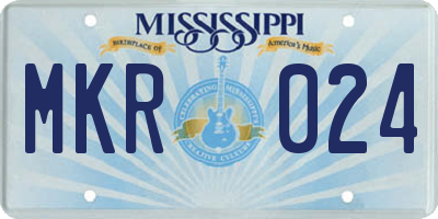 MS license plate MKR024