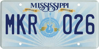 MS license plate MKR026