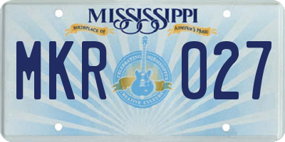 MS license plate MKR027