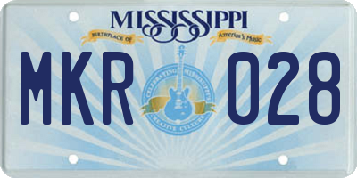MS license plate MKR028