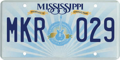 MS license plate MKR029