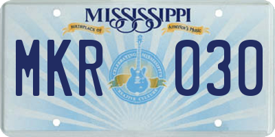MS license plate MKR030