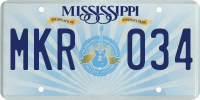 MS license plate MKR034