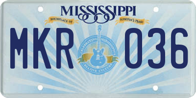 MS license plate MKR036