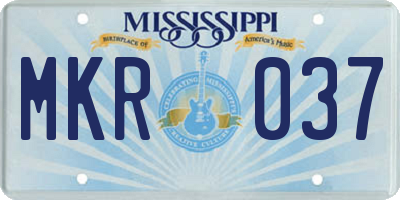 MS license plate MKR037