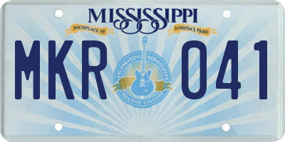 MS license plate MKR041