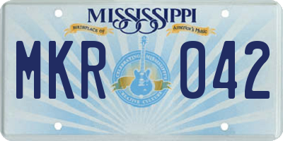 MS license plate MKR042