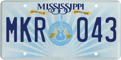 MS license plate MKR043