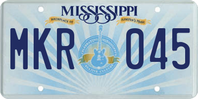 MS license plate MKR045