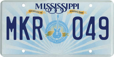 MS license plate MKR049