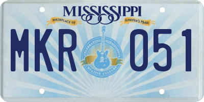 MS license plate MKR051