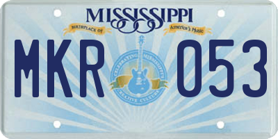 MS license plate MKR053
