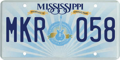 MS license plate MKR058