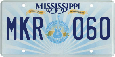 MS license plate MKR060