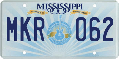 MS license plate MKR062