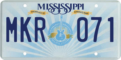 MS license plate MKR071