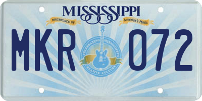 MS license plate MKR072