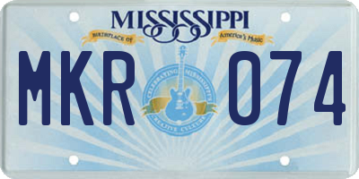 MS license plate MKR074
