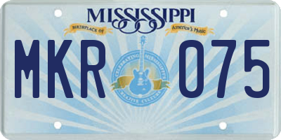 MS license plate MKR075