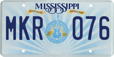 MS license plate MKR076