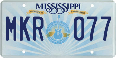 MS license plate MKR077
