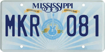 MS license plate MKR081