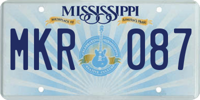 MS license plate MKR087