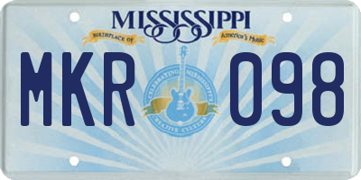 MS license plate MKR098