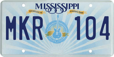 MS license plate MKR104