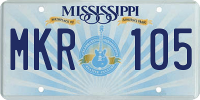 MS license plate MKR105