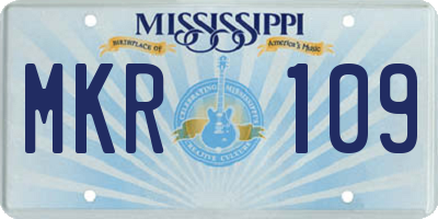 MS license plate MKR109