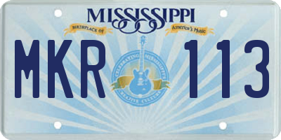 MS license plate MKR113