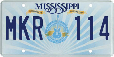 MS license plate MKR114
