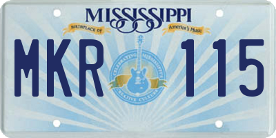 MS license plate MKR115