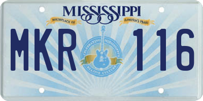 MS license plate MKR116