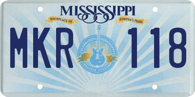 MS license plate MKR118