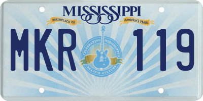 MS license plate MKR119