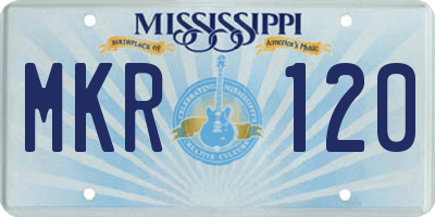 MS license plate MKR120