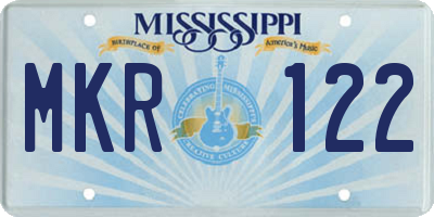 MS license plate MKR122