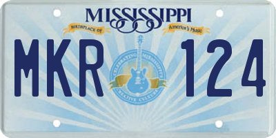 MS license plate MKR124