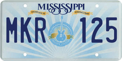 MS license plate MKR125
