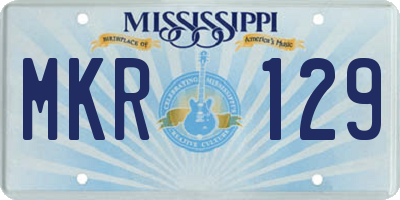 MS license plate MKR129