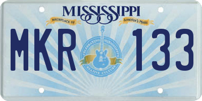 MS license plate MKR133