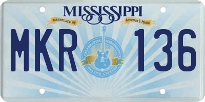 MS license plate MKR136